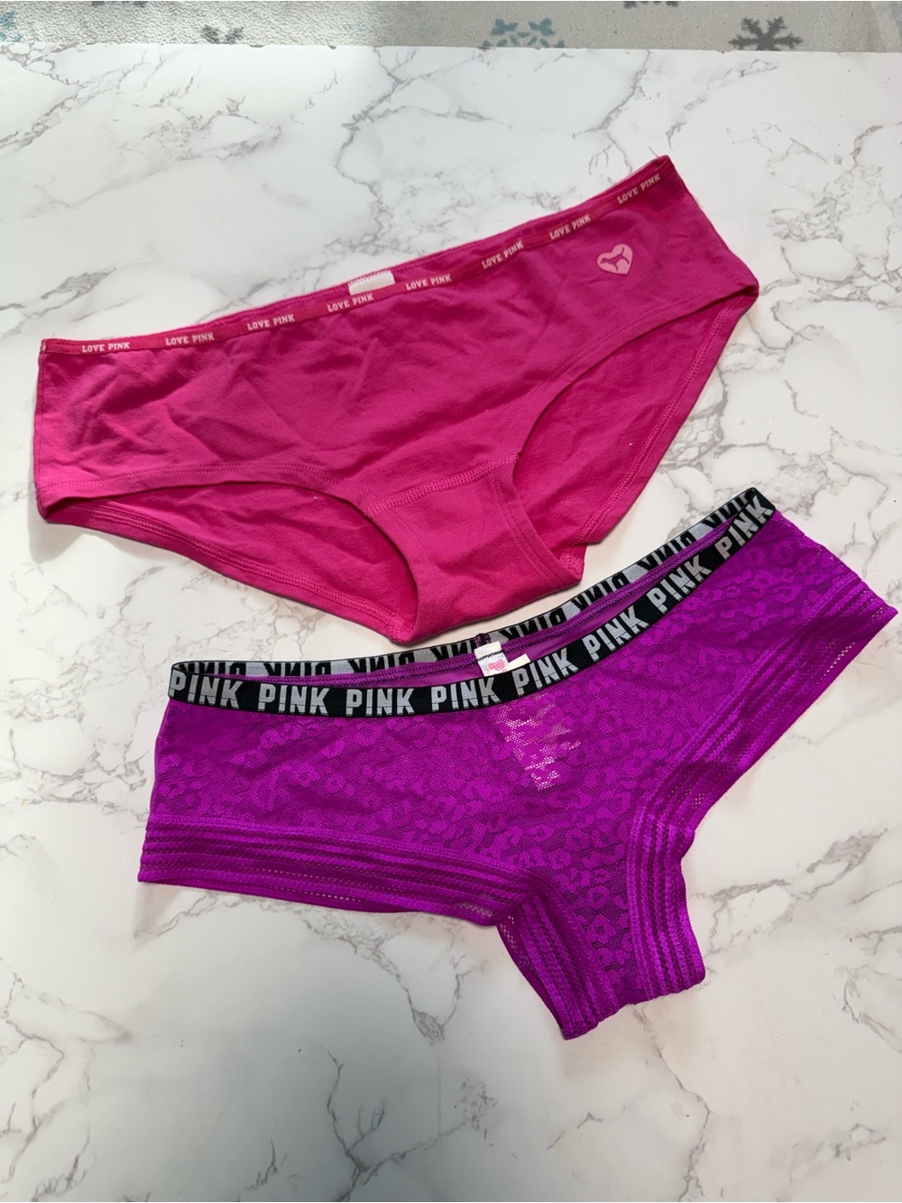 Victoria's Secret PINK Bright Fuchsia Bikini Briefs Duo